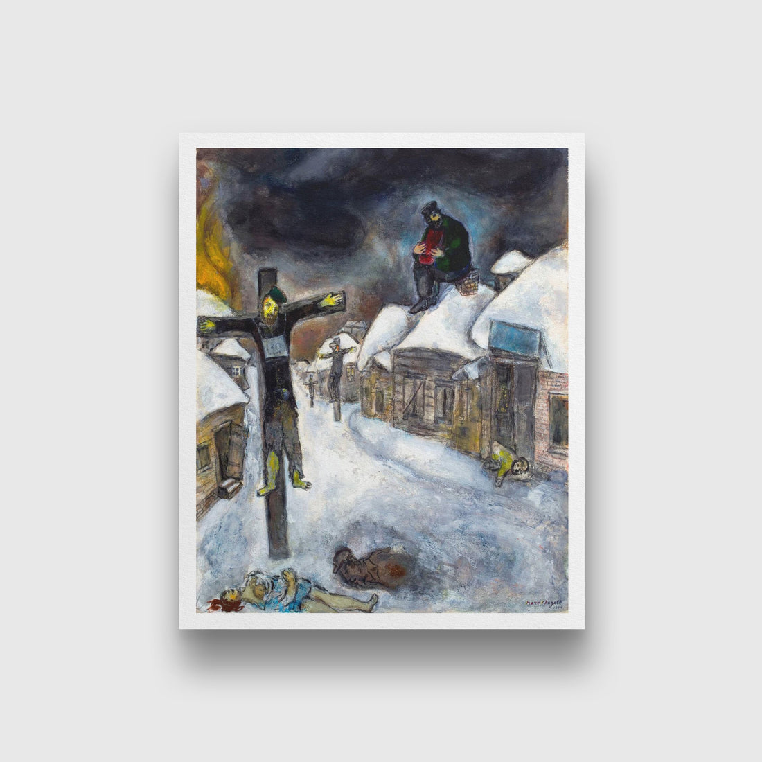 Whitecrucifixion Painting - Meri Deewar 4 :5 Vertical Premium Wall Art Canvas by MeriDeewar