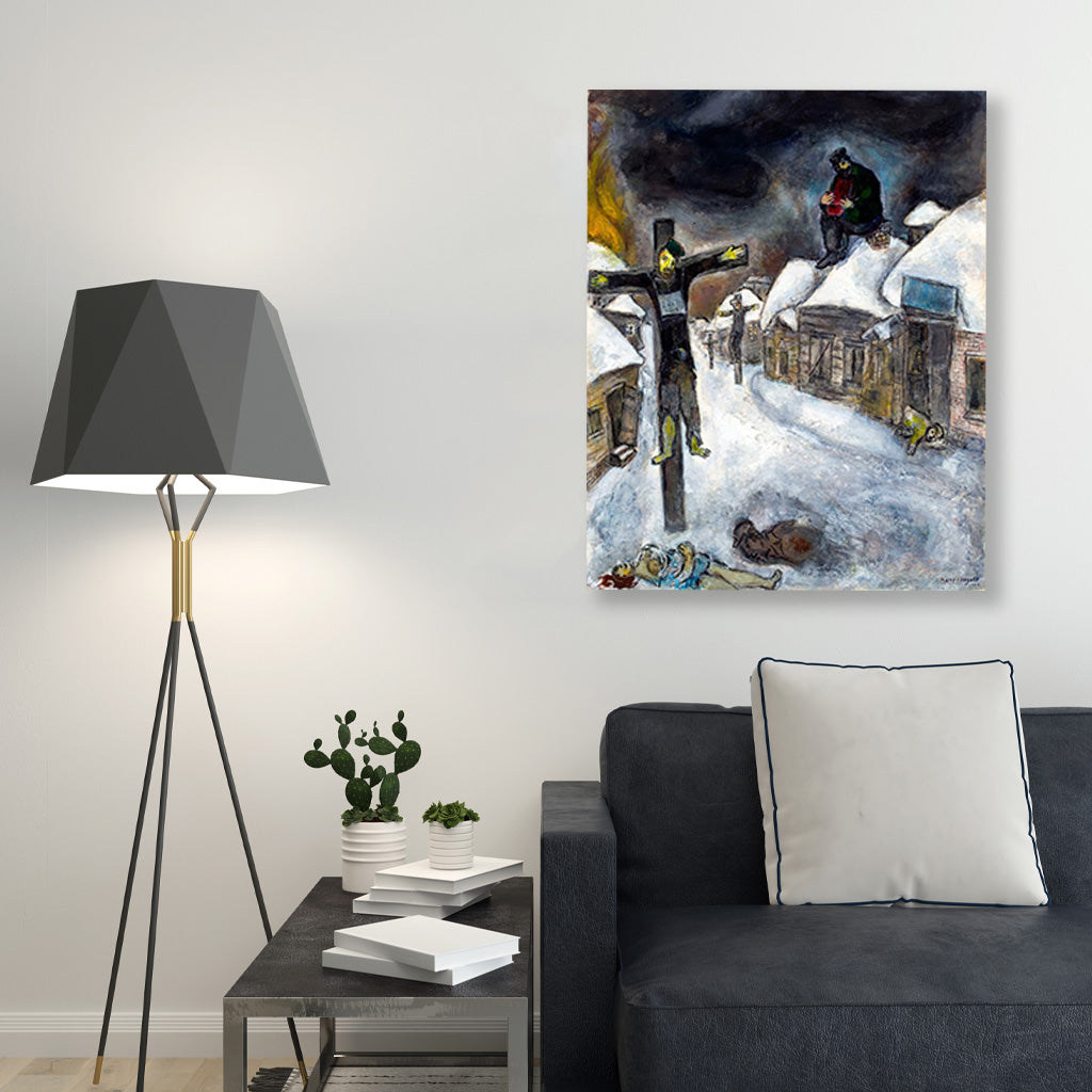 Whitecrucifixion Painting - Meri Deewar 4 :5 Vertical Premium Wall Art Canvas by MeriDeewar