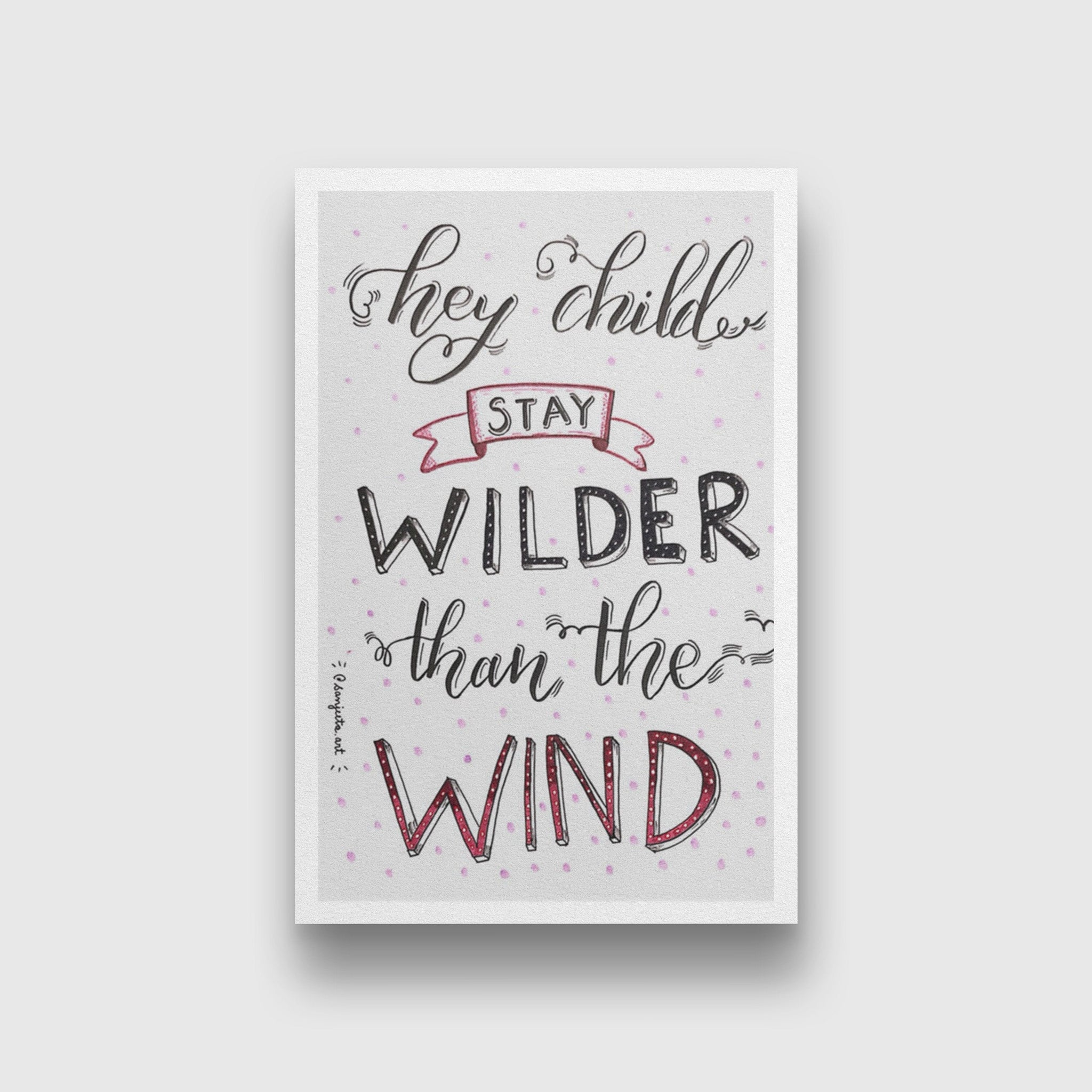 Wilder than the wind Painting - Meri Deewar 2 : 3 Vertical Premium Wall Art Canvas by MeriDeewar
