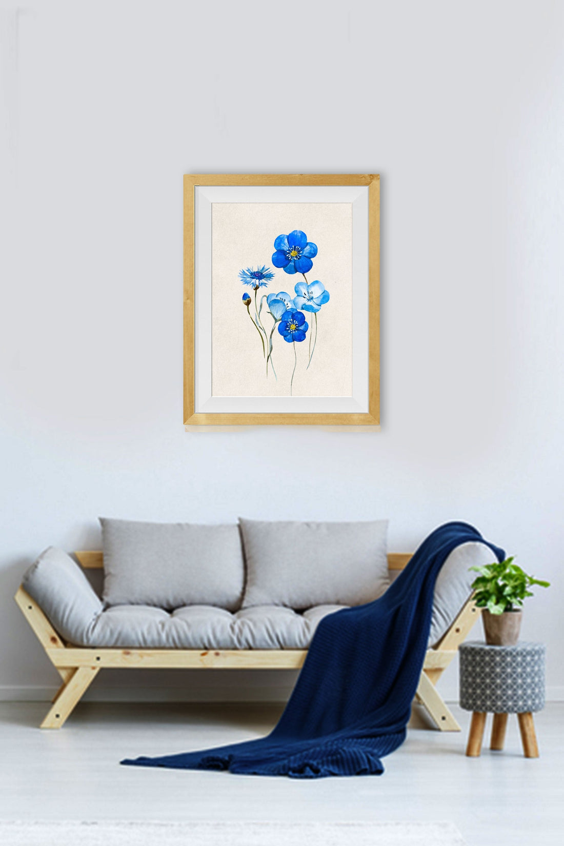 Wildflower Anemone Flowers Painting - Meri Deewar 2 : 3 Vertical Premium Wall Art Canvas by MeriDeewar