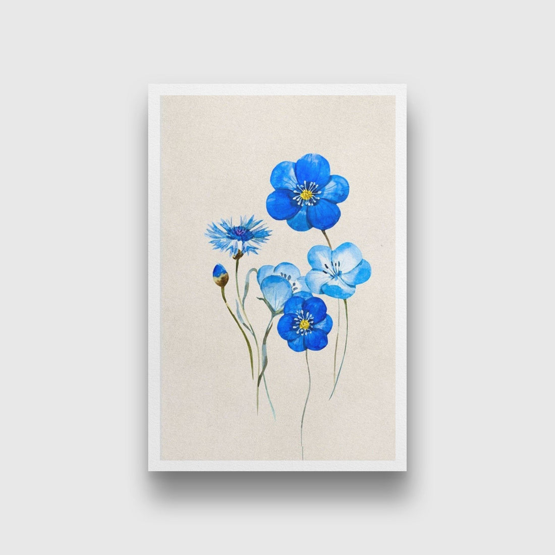 Wildflower Anemone Flowers Painting - Meri Deewar 2 : 3 Vertical Premium Wall Art Canvas by MeriDeewar