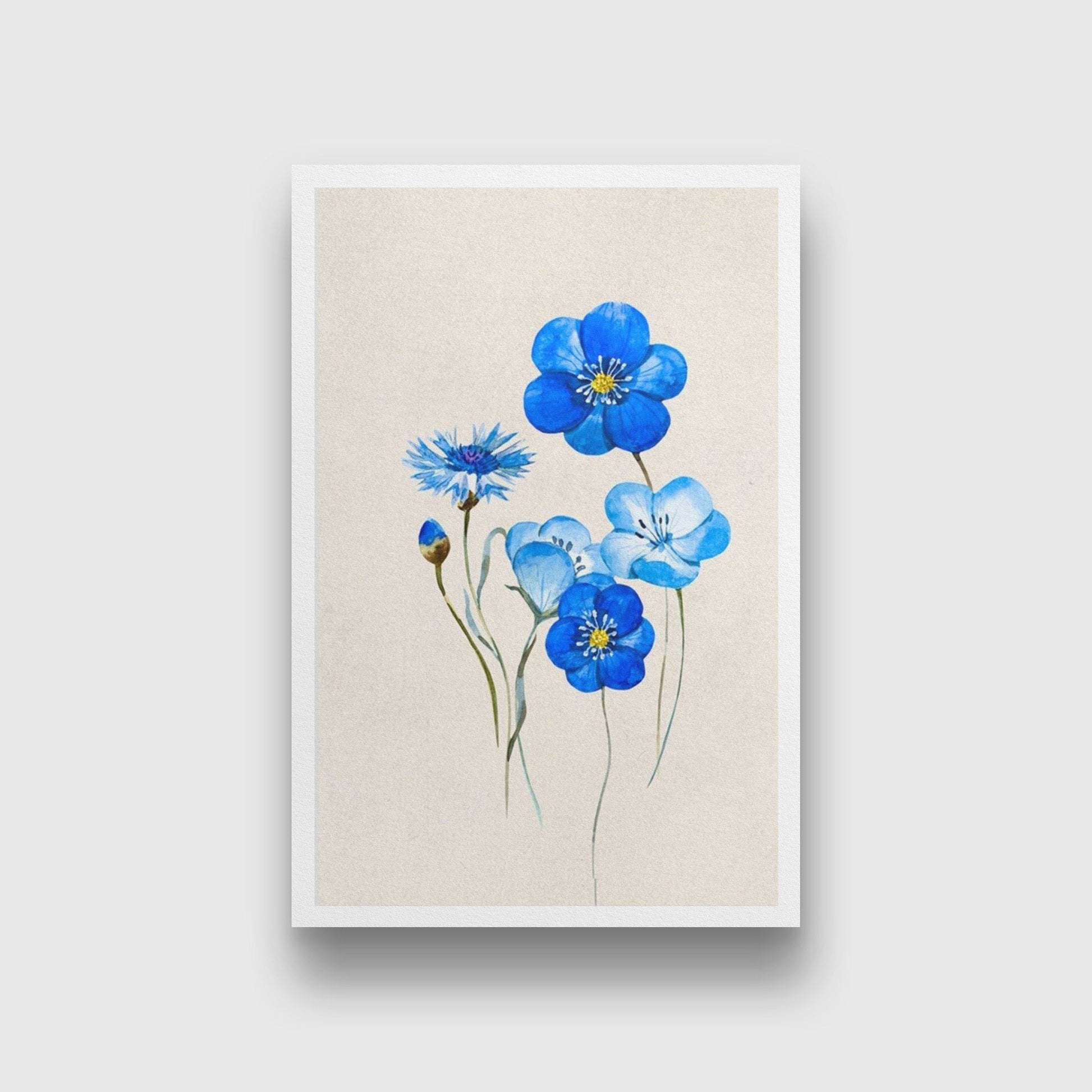 Wildflower Anemone Flowers Painting - Meri Deewar 2 : 3 Vertical Premium Wall Art Canvas by MeriDeewar
