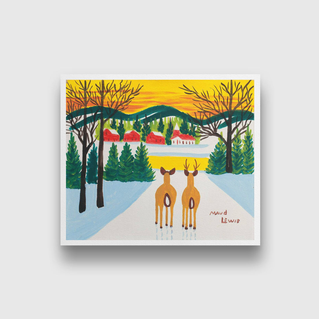 Winter Scene Painting - Meri Deewar 1 : 1 Square Premium Wall Art Canvas by MeriDeewar