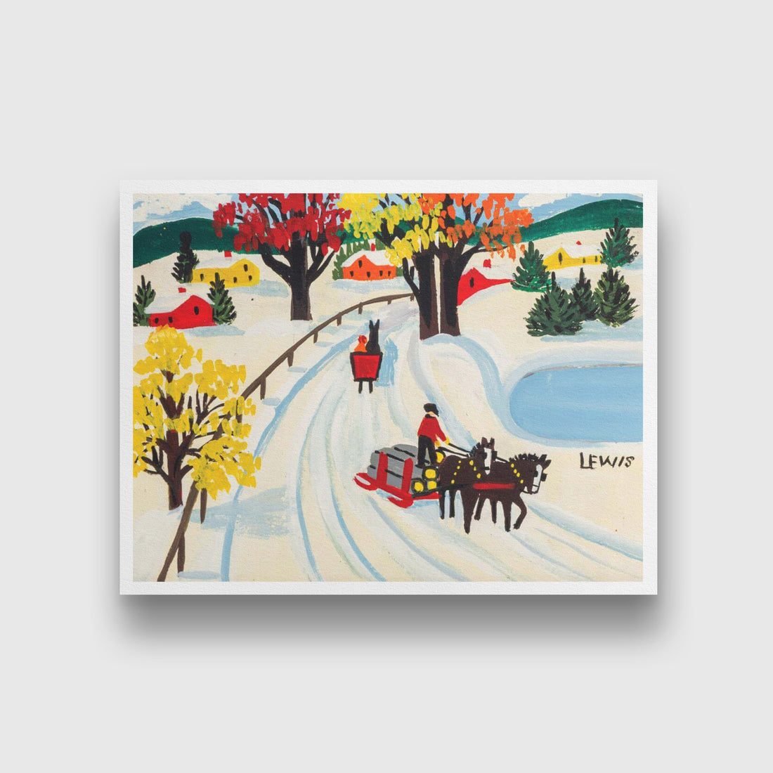 WinterScene Painting - Meri Deewar 4 : 3 Horizontal Premium Wall Art Canvas by MeriDeewar