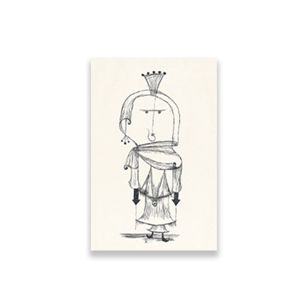Witch with a Comb painting - Meri Deewar 2 : 3 Vertical Premium Wall Art Canvas by MeriDeewar