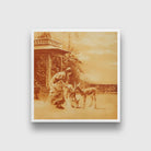 Woman and Deers Painting - Meri Deewar 1 : 1 Square Premium Wall Art Canvas by MeriDeewar