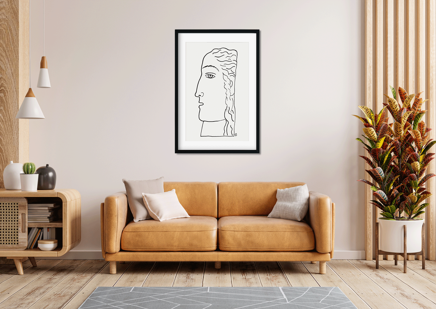 Woman head Painting 1 : 2 Vertical Premium Wall Art Canvas by MeriDeewar