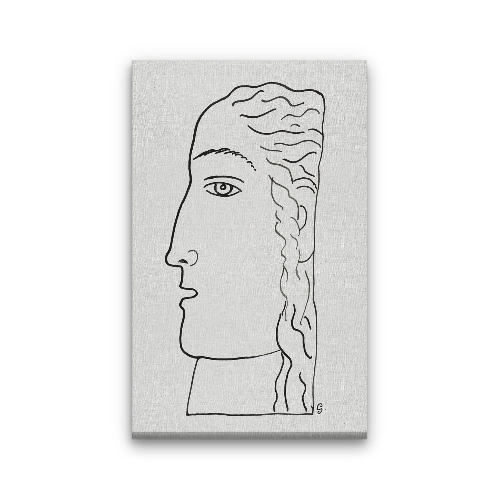Woman head Painting 1 : 2 Vertical Premium Wall Art Canvas by MeriDeewar