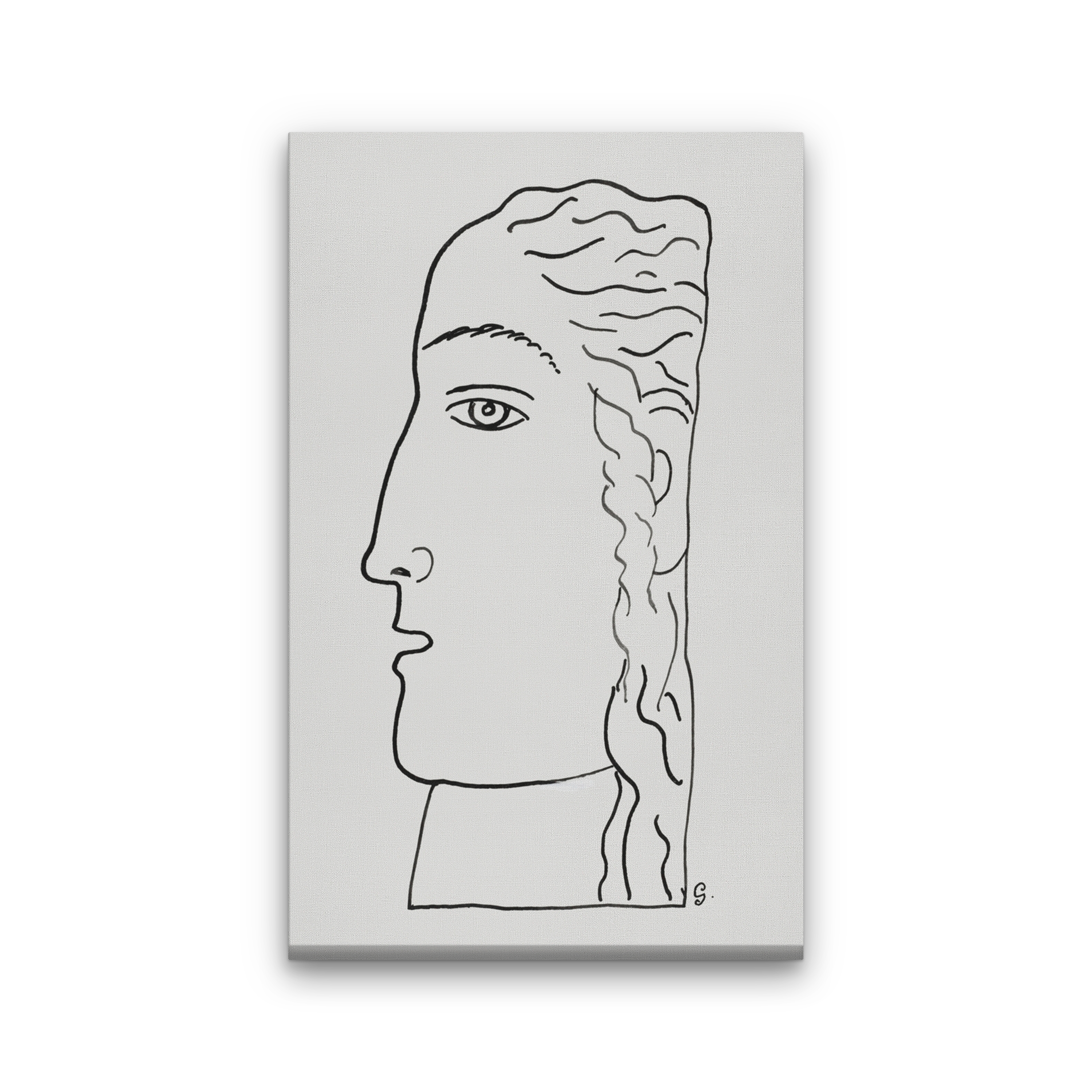 Woman head Painting 1 : 2 Vertical Premium Wall Art Canvas by MeriDeewar