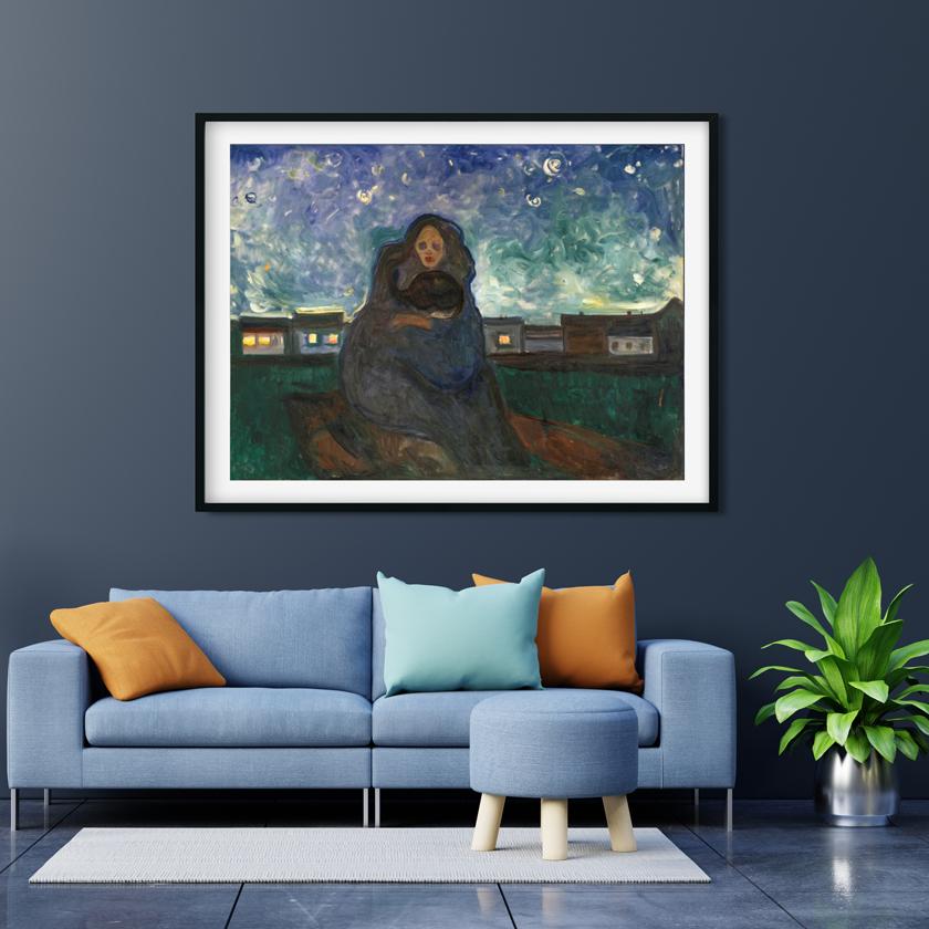 Woman Hugging Girl- Painting - Meri Deewar 4 : 3 Horizontal Premium Wall Art Canvas by MeriDeewar