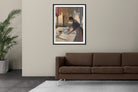 Woman Ironing Painting - Meri Deewar 4 :5 Vertical Premium Wall Art Canvas by MeriDeewar