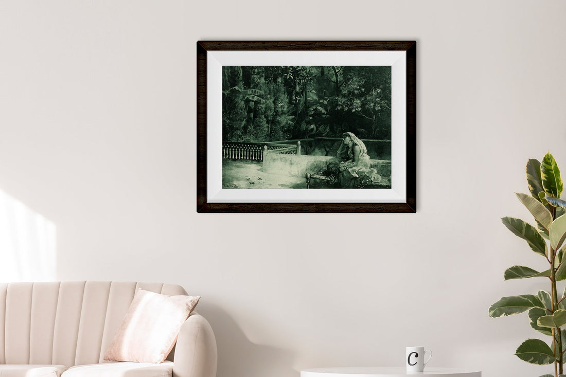 Woman on terrace Painting - Meri Deewar 4 : 3 Horizontal Premium Wall Art Canvas by MeriDeewar
