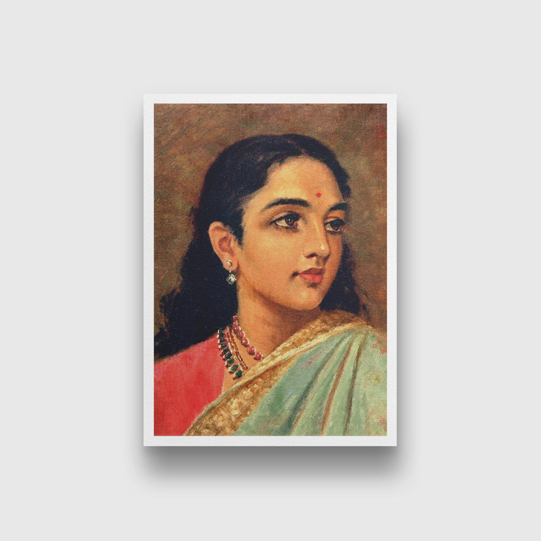 Woman Painting by Raja ravi varma - Meri Deewar 4 X 5.5 Vertical Premium Wall Art Canvas by MeriDeewar