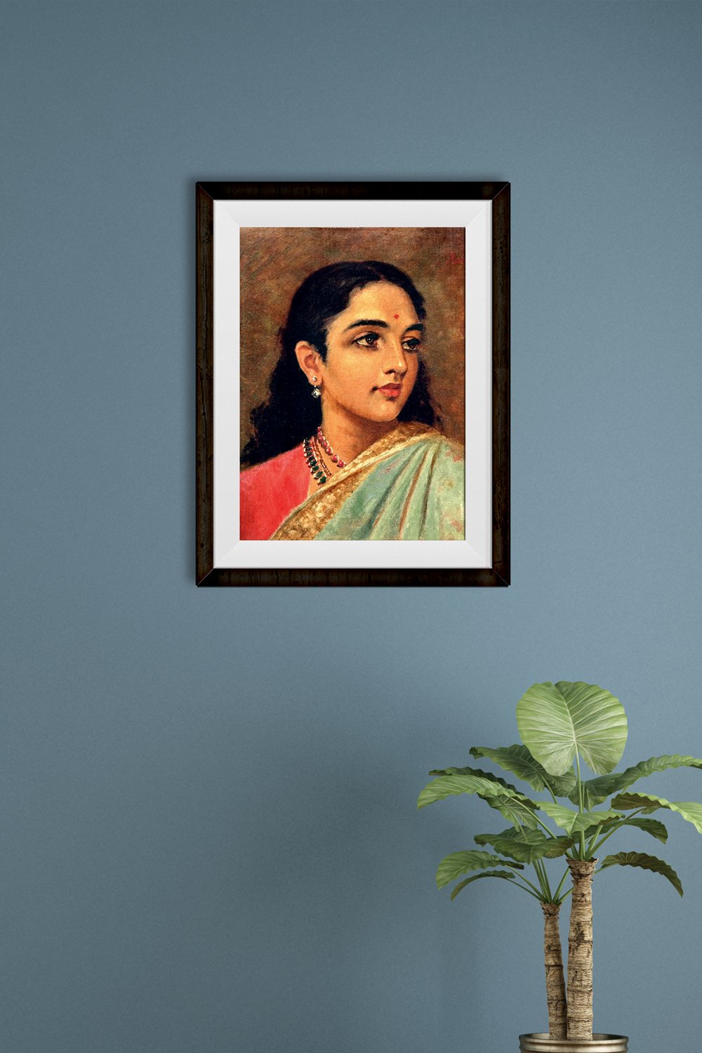 Woman Painting by Raja ravi varma - Meri Deewar 4 X 5.5 Vertical Premium Wall Art Canvas by MeriDeewar