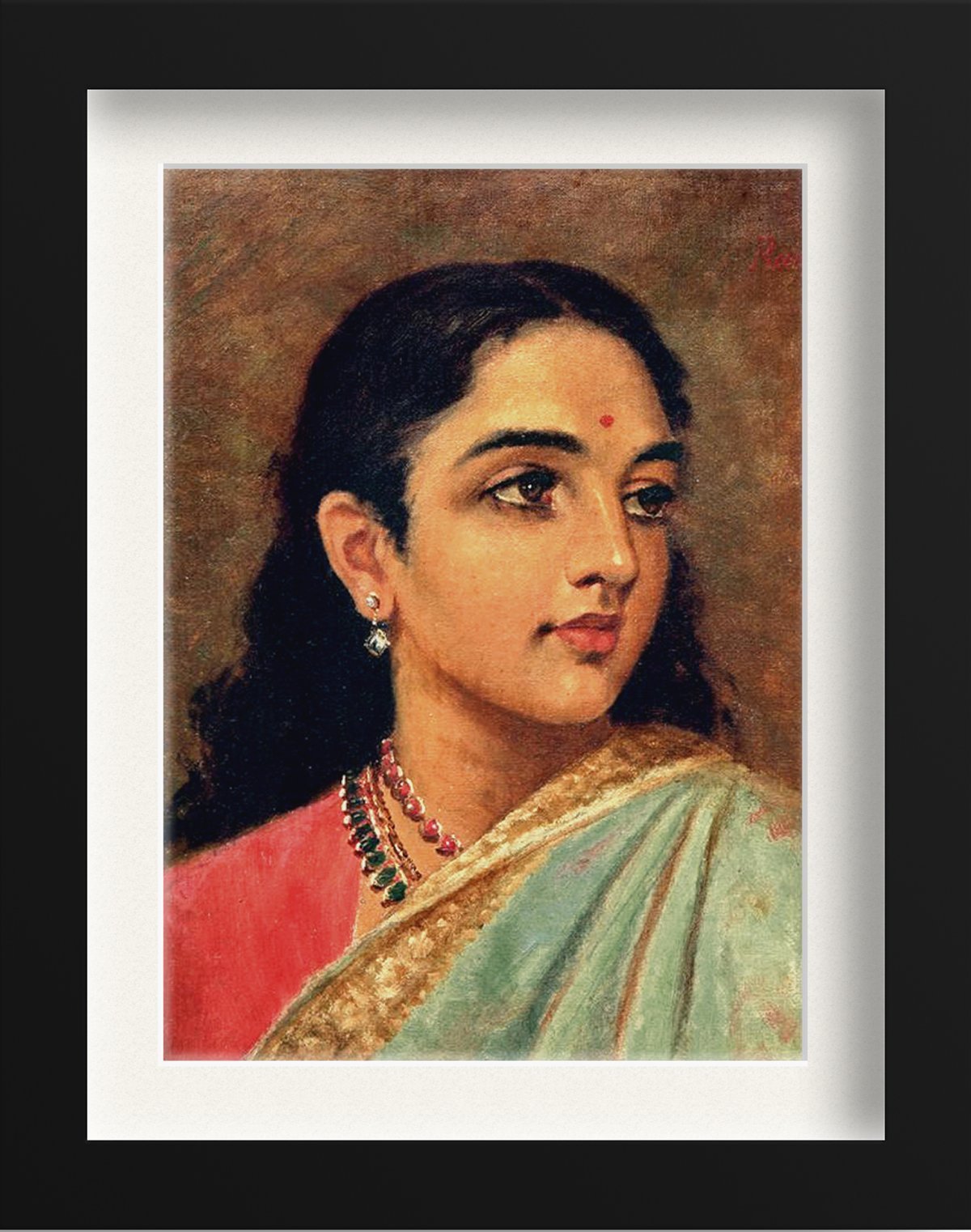 Woman Painting by Raja ravi varma - Meri Deewar 4 X 5.5 Vertical Premium Wall Art Canvas by MeriDeewar