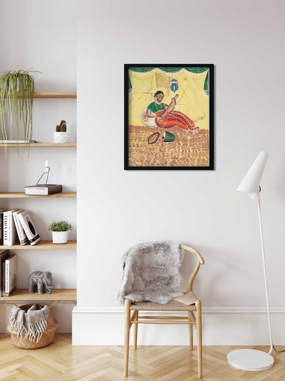 Woman Playing Music Painting 5 : 6 Vertical Premium Wall Art Canvas by MeriDeewar