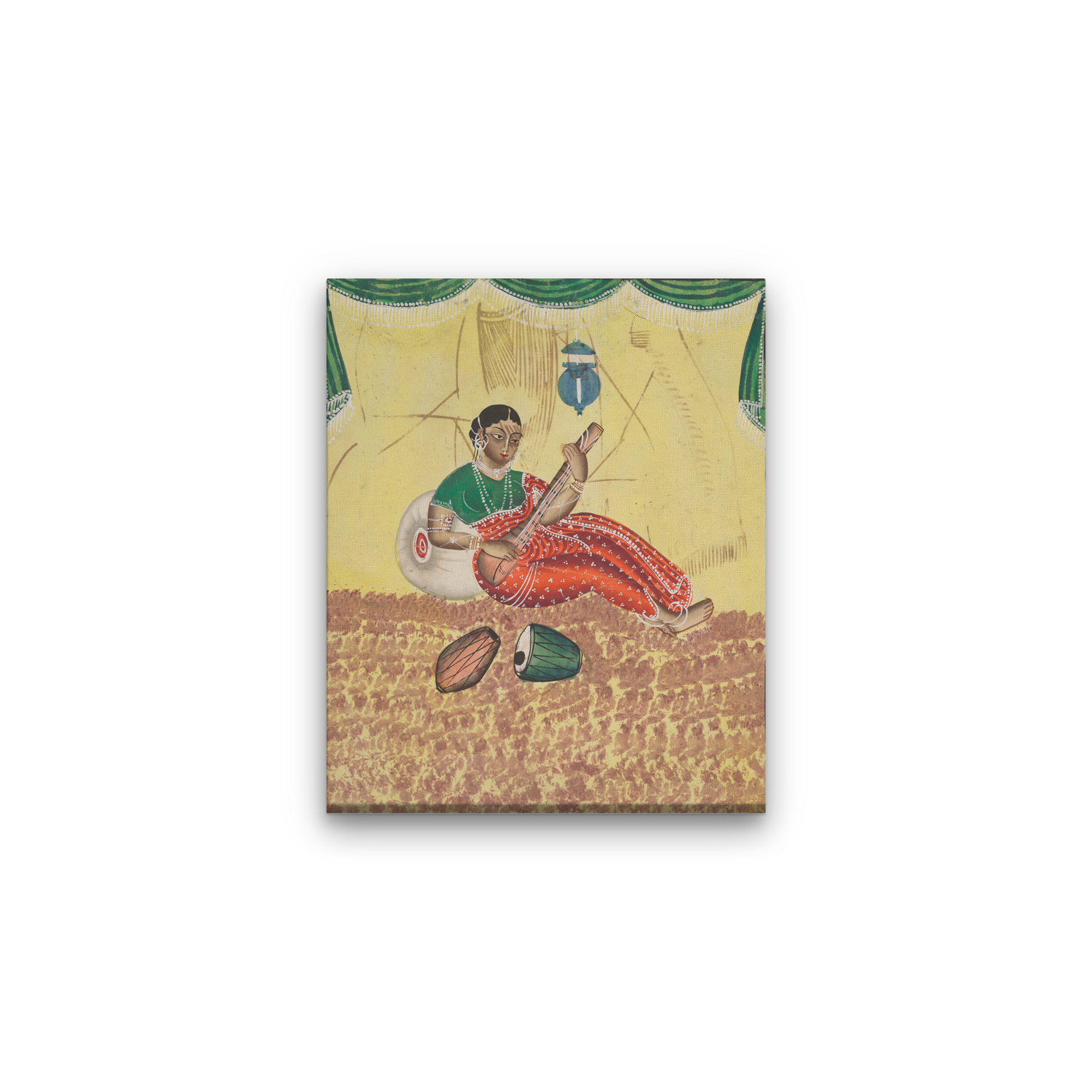 Woman Playing Music Painting 5 : 6 Vertical Premium Wall Art Canvas by MeriDeewar
