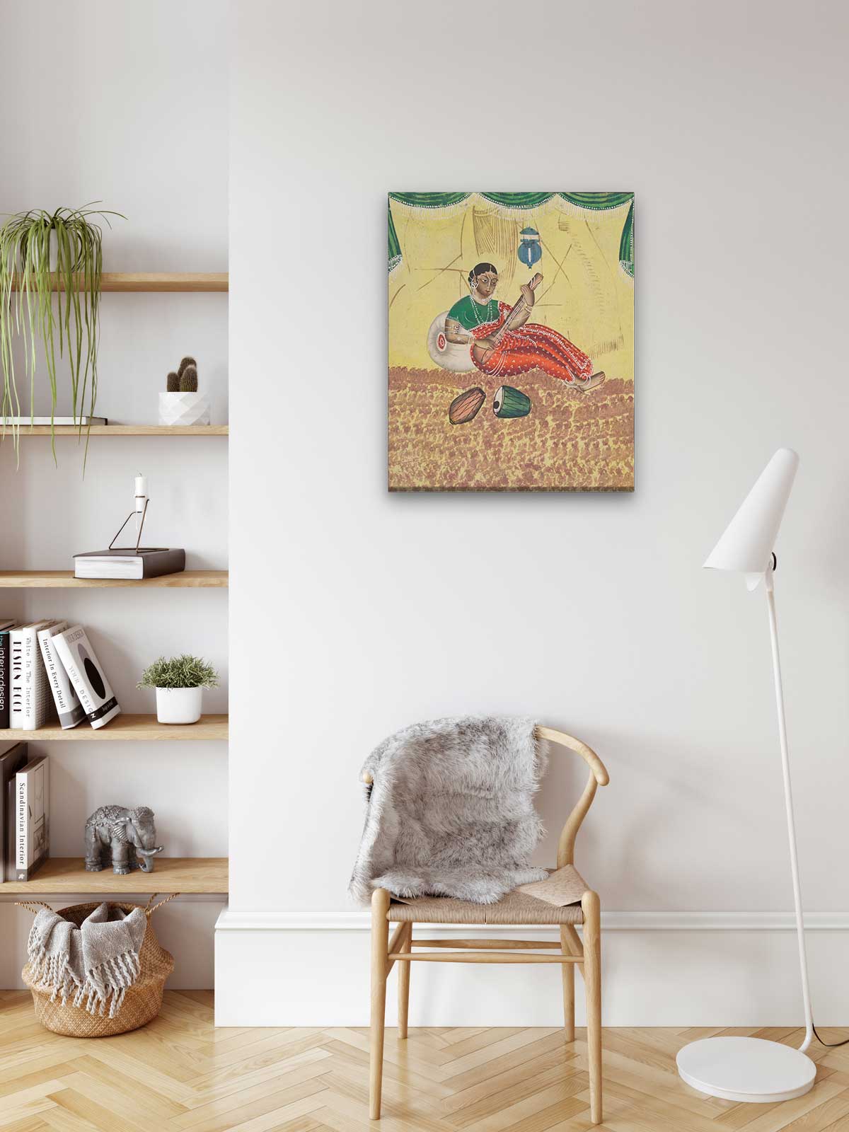 Woman Playing Music Painting 5 : 6 Vertical Premium Wall Art Canvas by MeriDeewar