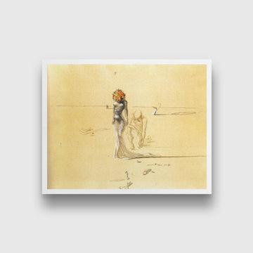 Woman with a flower head Painting - Meri Deewar 4 :5 Vertical Premium Wall Art Canvas by MeriDeewar