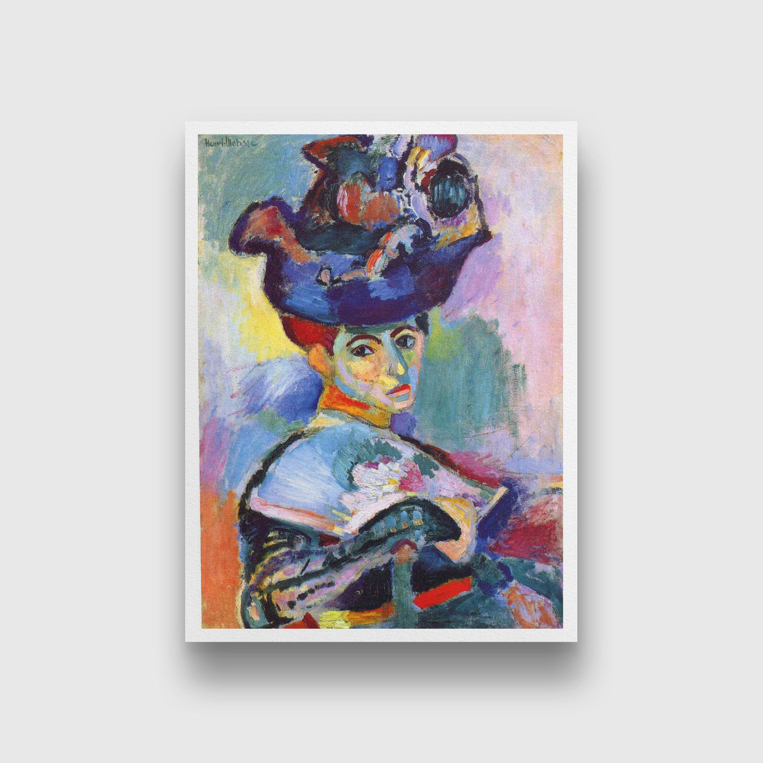 Woman With A Hat Painting - Meri Deewar 3 : 4 Vertical Premium Wall Art Canvas by MeriDeewar