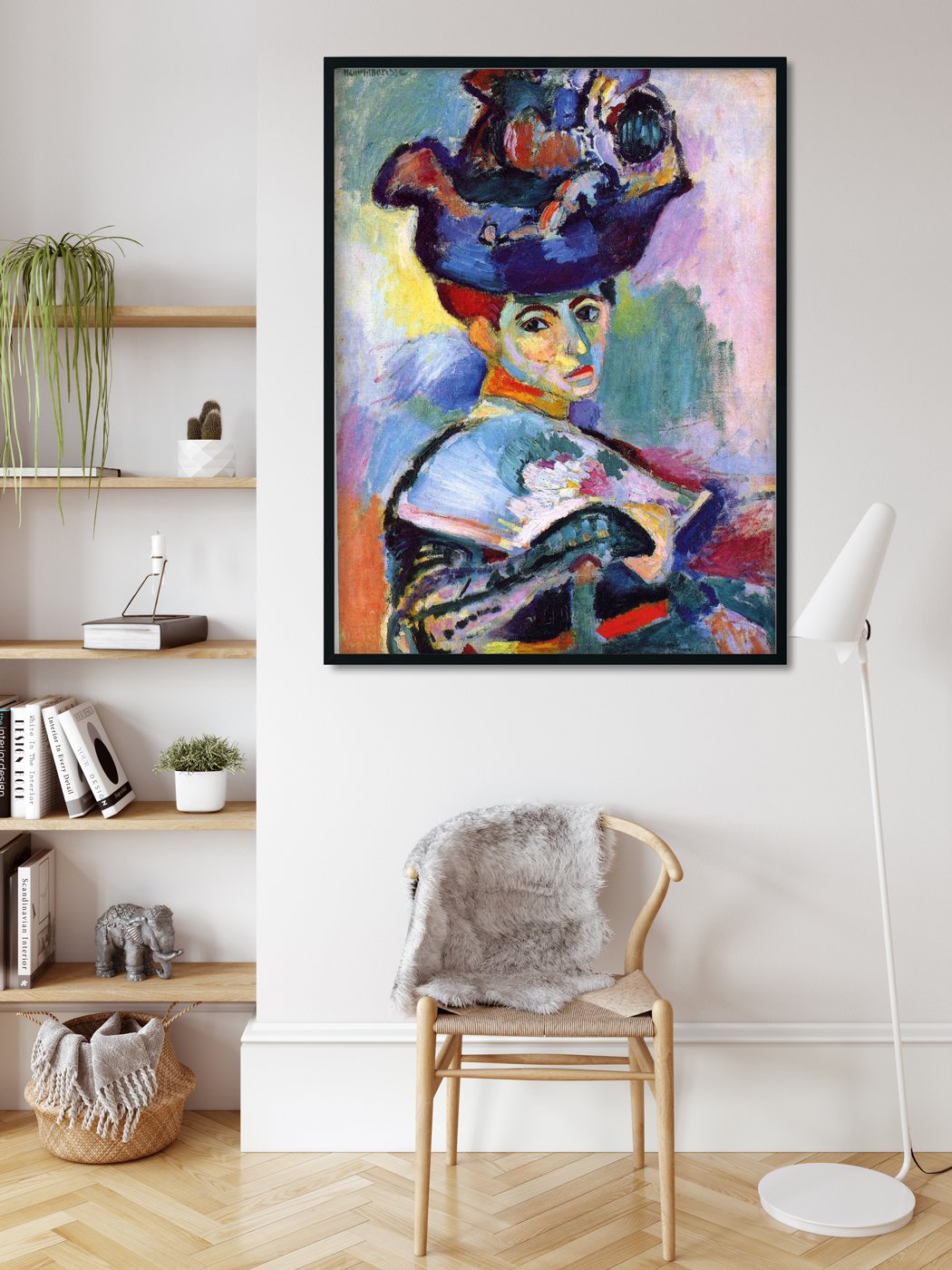 Woman With A Hat Painting - Meri Deewar 3 : 4 Vertical Premium Wall Art Canvas by MeriDeewar