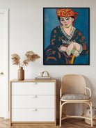 Woman With A Red Scarf Painting - Meri Deewar 4 :5 Vertical Premium Wall Art Canvas by MeriDeewar