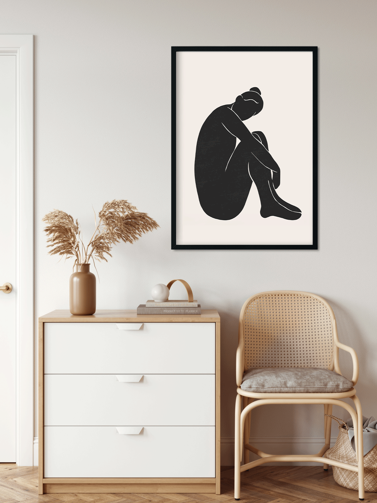 Women abstract matisse Painting 4 X 5.5 Vertical Premium Wall Art Canvas by MeriDeewar
