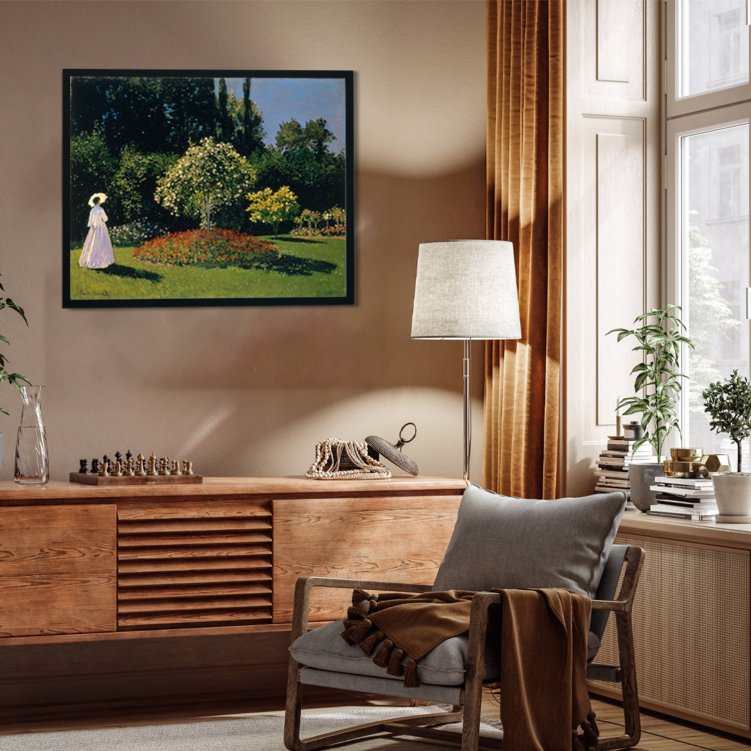 Women in the Garden Painting 5 : 4 Horizontal Premium Wall Art Canvas by MeriDeewar