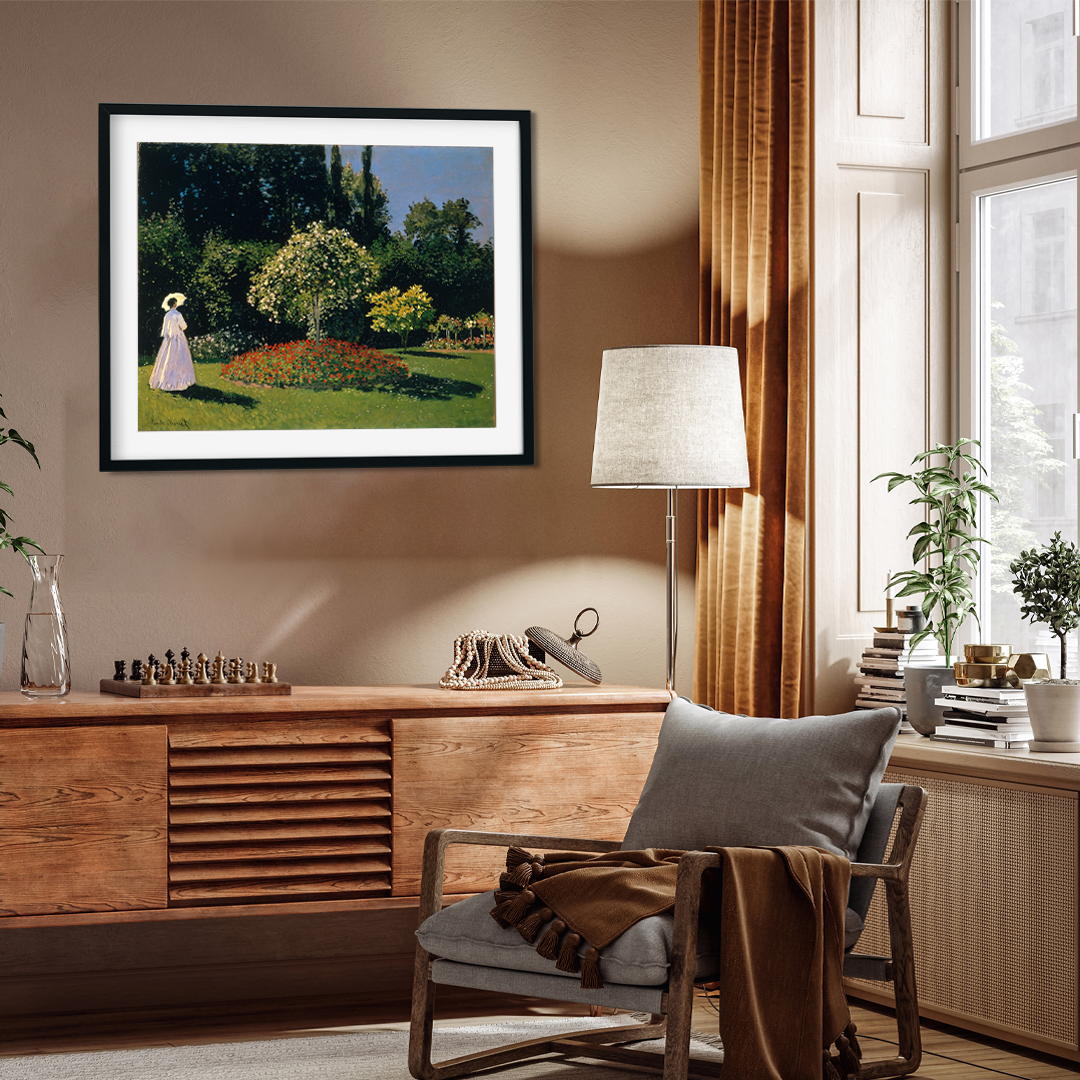 Women in the Garden Painting 5 : 4 Horizontal Premium Wall Art Canvas by MeriDeewar