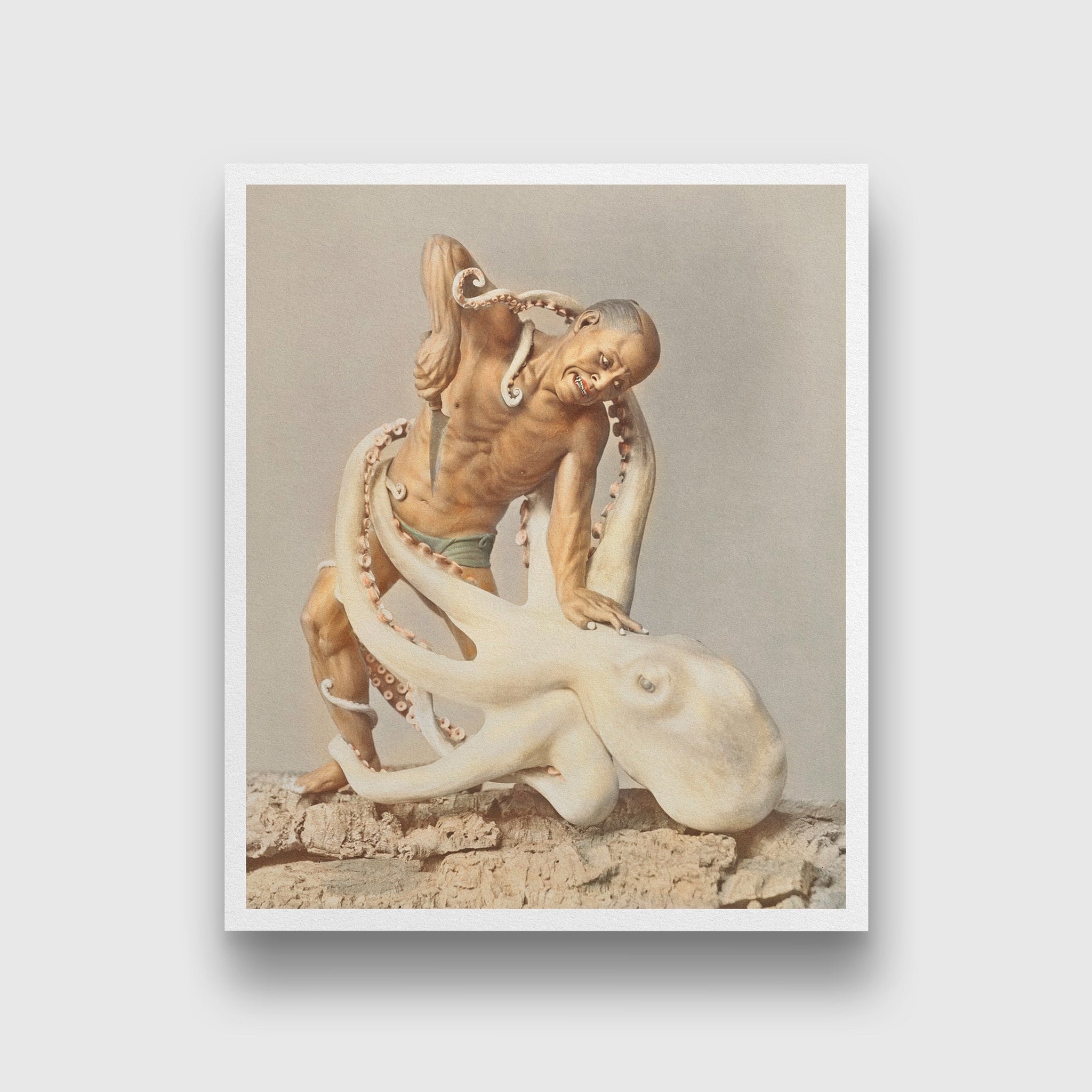 Wood Carving painting 5 : 6 Vertical Premium Wall Art Canvas by MeriDeewar
