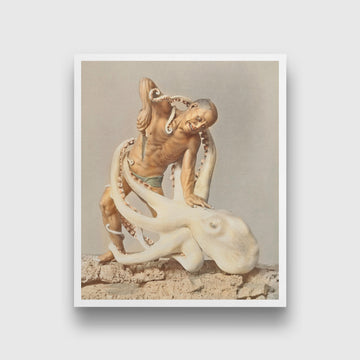 Wood Carving painting 5 : 6 Vertical Premium Wall Art Canvas by MeriDeewar