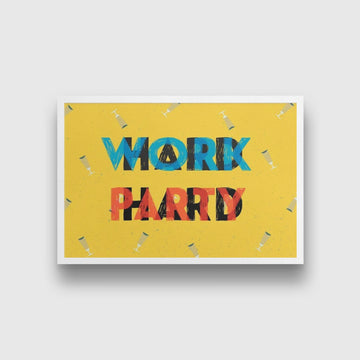 Work Hard Art Painting - Meri Deewar 3 : 2 Horizontal Premium Wall Art Canvas by MeriDeewar
