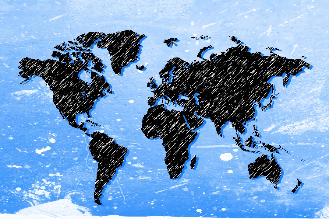 world-map-2-1 painting 3 : 2 Horizontal Premium Wall Art Canvas by MeriDeewar