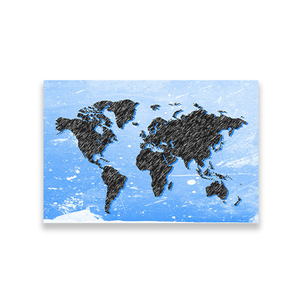 world-map-2-1 painting 3 : 2 Horizontal Premium Wall Art Canvas by MeriDeewar