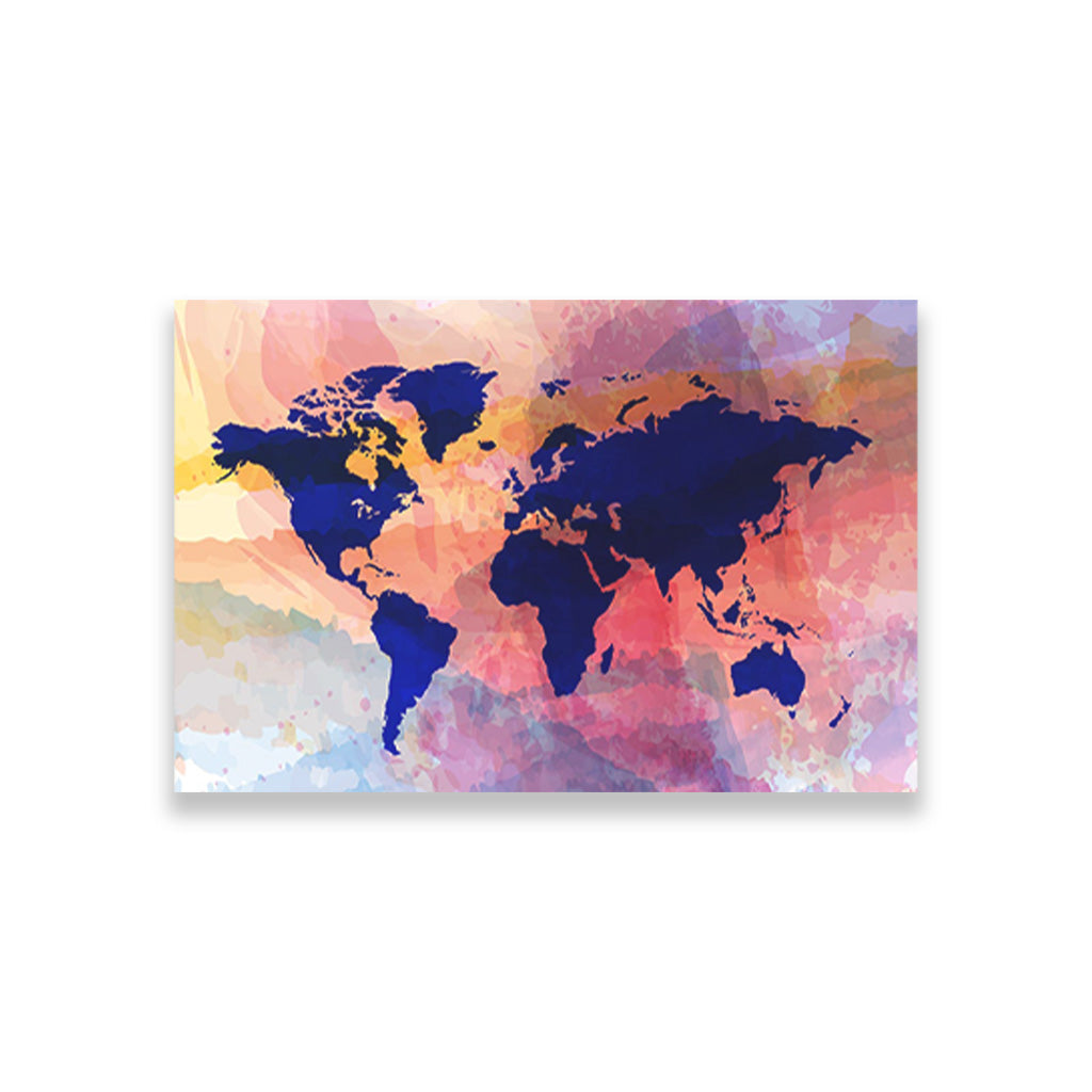 world-map-2 painting 3 : 2 Horizontal Premium Wall Art Canvas by MeriDeewar