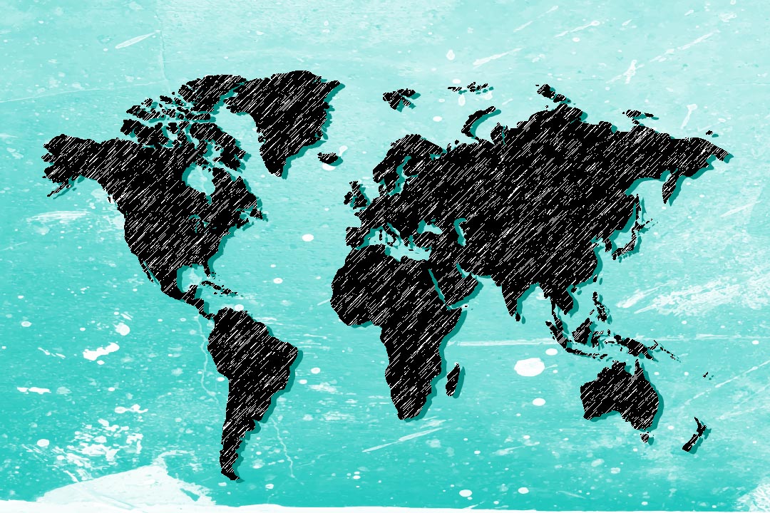world-map-22 3 : 2 Horizontal Premium Wall Art Canvas by MeriDeewar