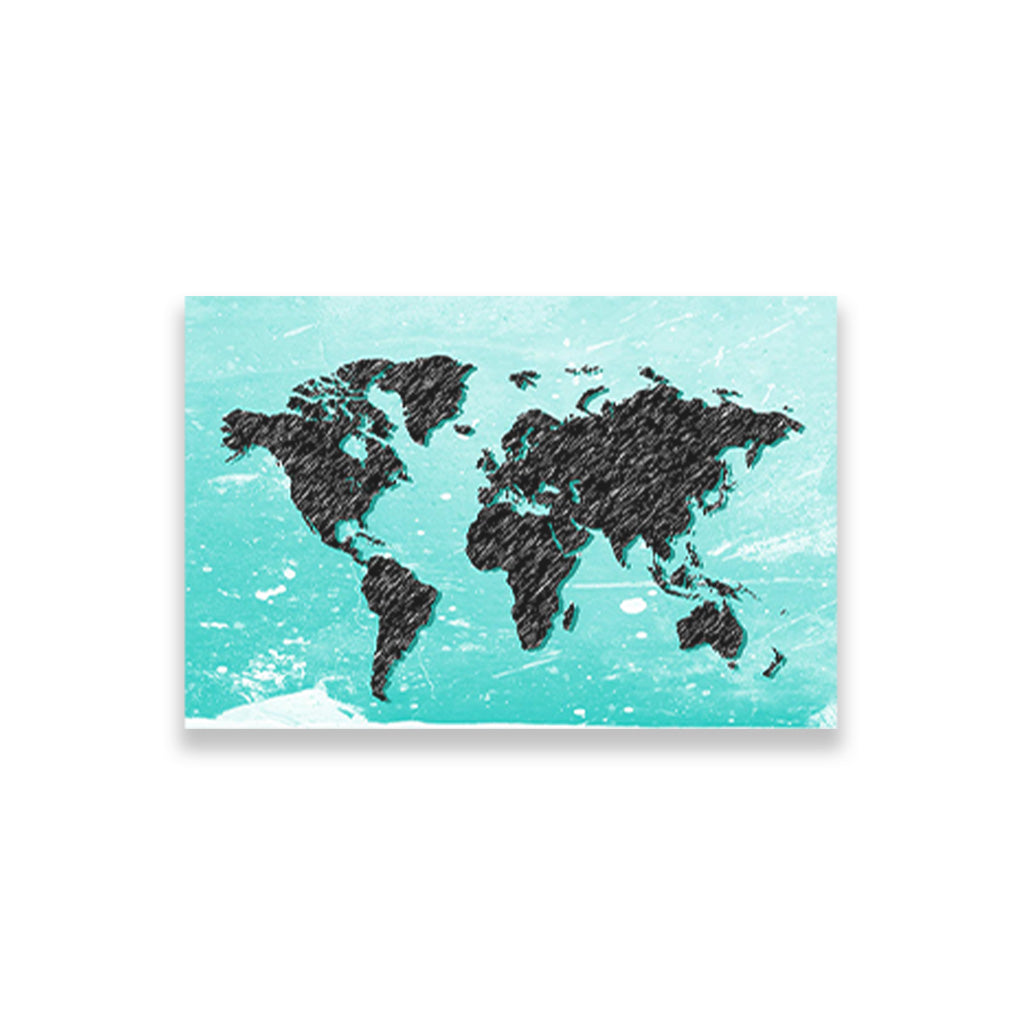 world-map-22 3 : 2 Horizontal Premium Wall Art Canvas by MeriDeewar