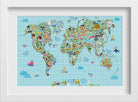 World map illustration Painting - Meri Deewar 3 : 2 Horizontal Premium Wall Art Canvas by MeriDeewar
