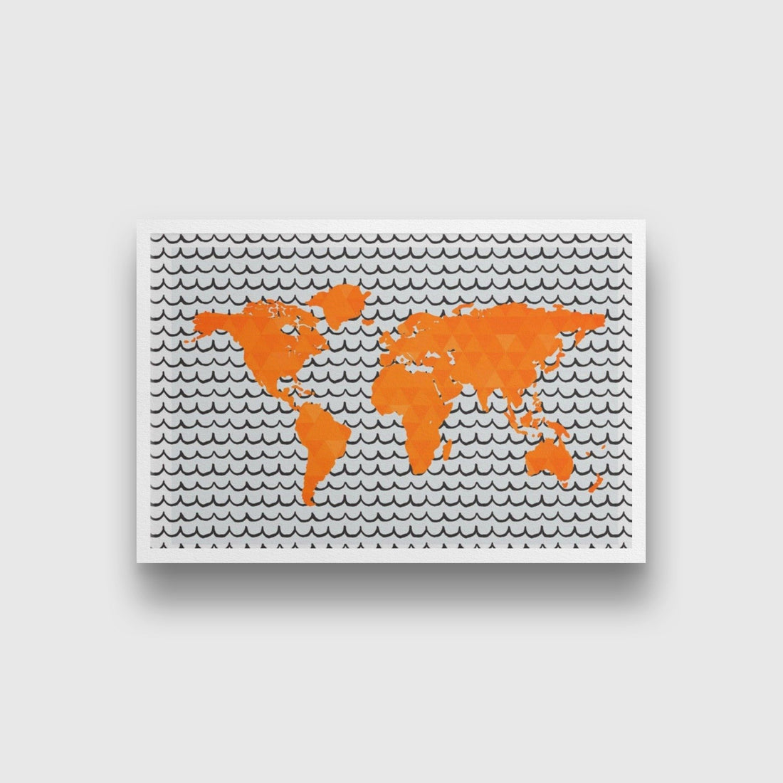 World Map Wave Pattern Wall Art Painting - Meri Deewar 3 : 2 Horizontal Premium Wall Art Canvas by MeriDeewar