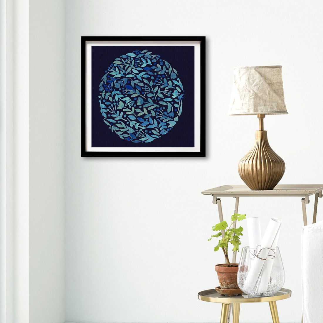 World of Flowers Painting - Meri Deewar 1 : 1 Square Premium Wall Art Canvas by MeriDeewar