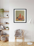 Worship Of The Infant Krishna Painting 1 : 1 Square Premium Wall Art Canvas by MeriDeewar