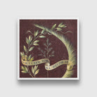 Wreath of Laurel, Palm, and Juniper with a Scroll inscribed Virtutem Forma Decorat Painting - Meri Deewar 1 : 1 Square Premium Wall Art Canvas by MeriDeewar