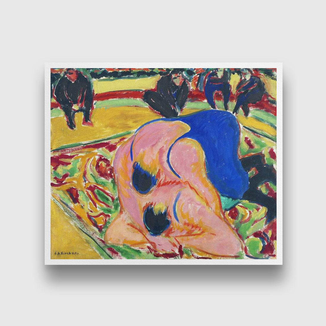 Wrestlers in a Circus - Painting MeriDeewar 6 : 5 Horizontal Premium Wall Art Canvas by MeriDeewar