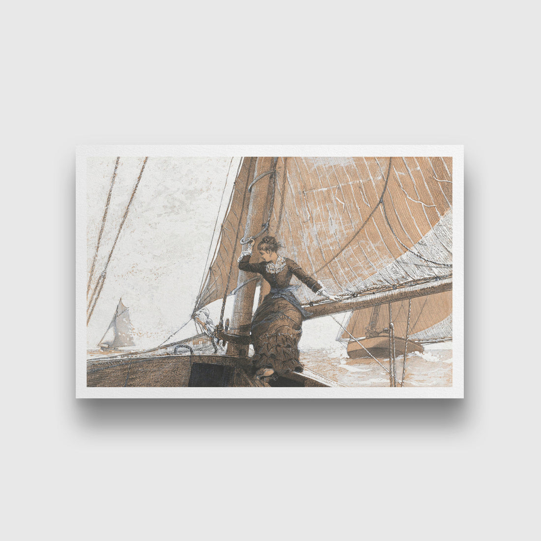 Yachting Girl painting - Meri Deewar 3 : 2 Horizontal Premium Wall Art Canvas by MeriDeewar