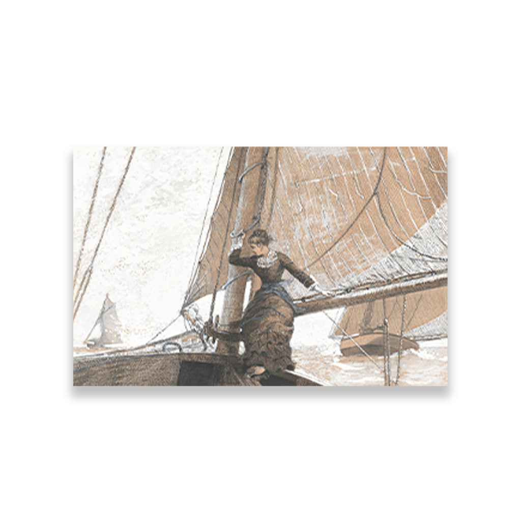 Yachting Girl painting - Meri Deewar 3 : 2 Horizontal Premium Wall Art Canvas by MeriDeewar