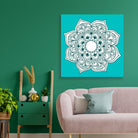 yam yoga chakra painting 1 : 1 Square Premium Wall Art Canvas by MeriDeewar
