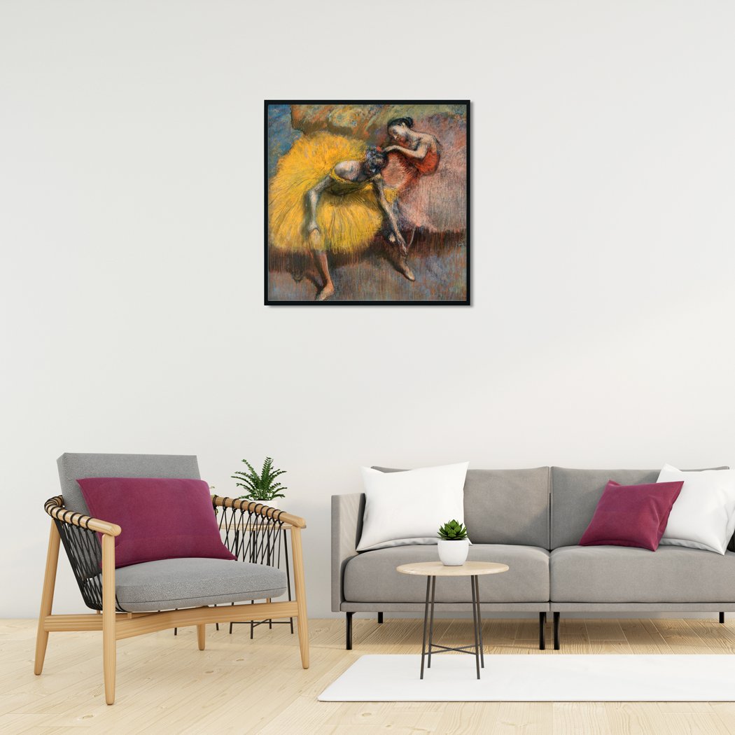 Yellow and rose Painting - Meri Deewar 1 : 1 Square Premium Wall Art Canvas by MeriDeewar