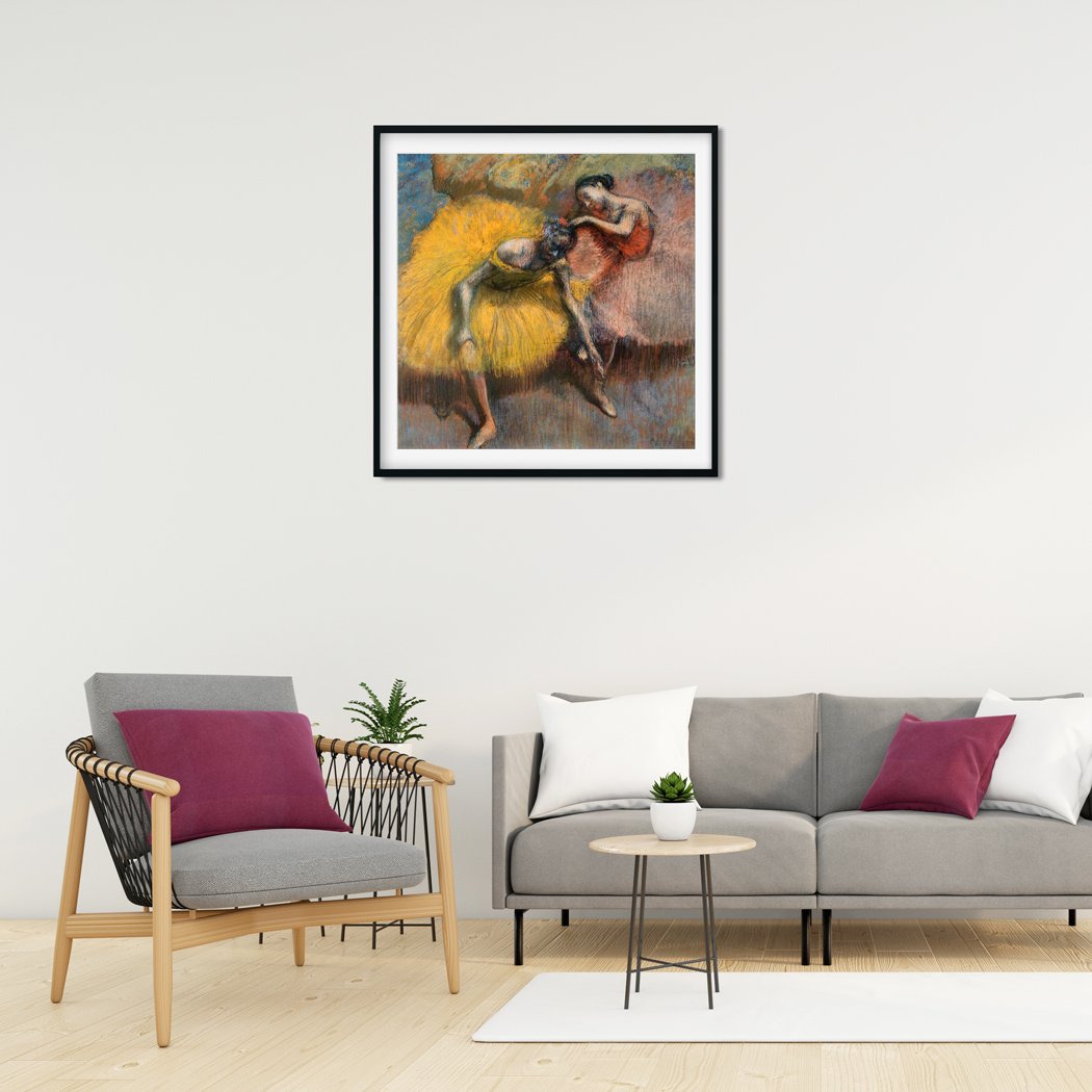 Yellow and rose Painting - Meri Deewar 1 : 1 Square Premium Wall Art Canvas by MeriDeewar