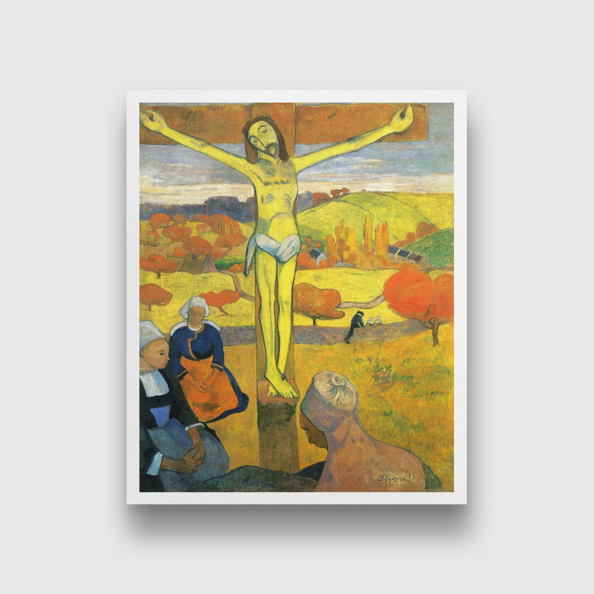Yellow christ - Meri Deewar 4 :5 Vertical Premium Wall Art Canvas by MeriDeewar