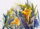 Yellow Flower Watercolour Painting 4 : 3 Horizontal Premium Wall Art Canvas by MeriDeewar
